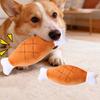 Plüsch Hundespielzeug Quietschend Gefülltes Hähnchenschenkel Hundekaupielzeug Welpen Zahnungsspielzeug für Kleine Mittlere Hunde