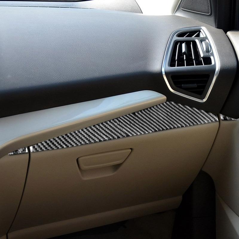 For Ford Escape Kuga 2013-2016 Carbon Fiber Co-pilot Storage Glove Box Trim Decoration Cover Sticker Car Styling Accessories