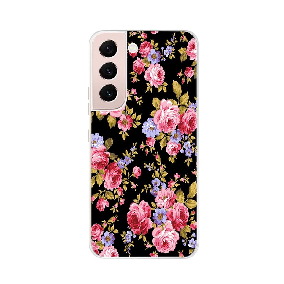 Beautiful Flower Phone Case For Samsung Galaxy S22 Pro S 22 Ultra 5G Case Cute Cat Soft Silicone TPU Cover For Samsung S22 22Pro