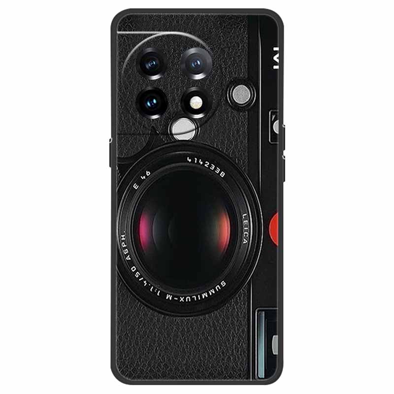 For OnePlus 11 5G Case One Plus 11R Flower Marble Black Bumper Soft TPU Silicone Cover for OnePlus 11 / 11R 5G Phone Cases Capas