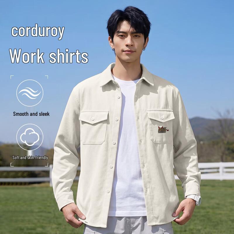 MARK FAIRWHALE Men's Vintage Corduroy Long Sleeve Henley Shirt