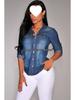 New Arrival: Women's Retro Washed Long-Sleeve Denim Shirt