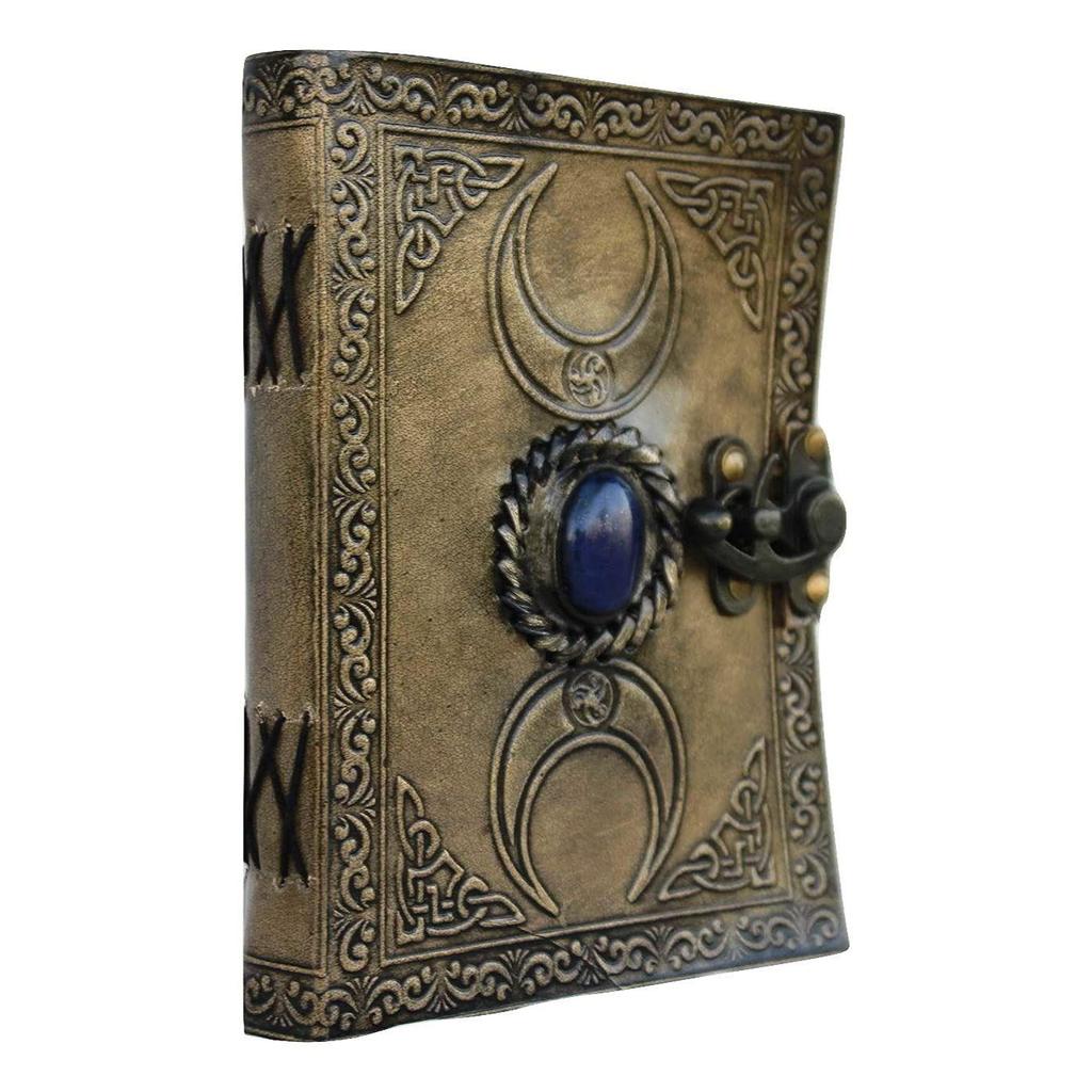 Handgefertigtes Stilvolles Lederjournal Tripal Moon Vintage Decle Papierjournal/Bürotagebuch/für Ihn/Schultagebuch/Vatertag