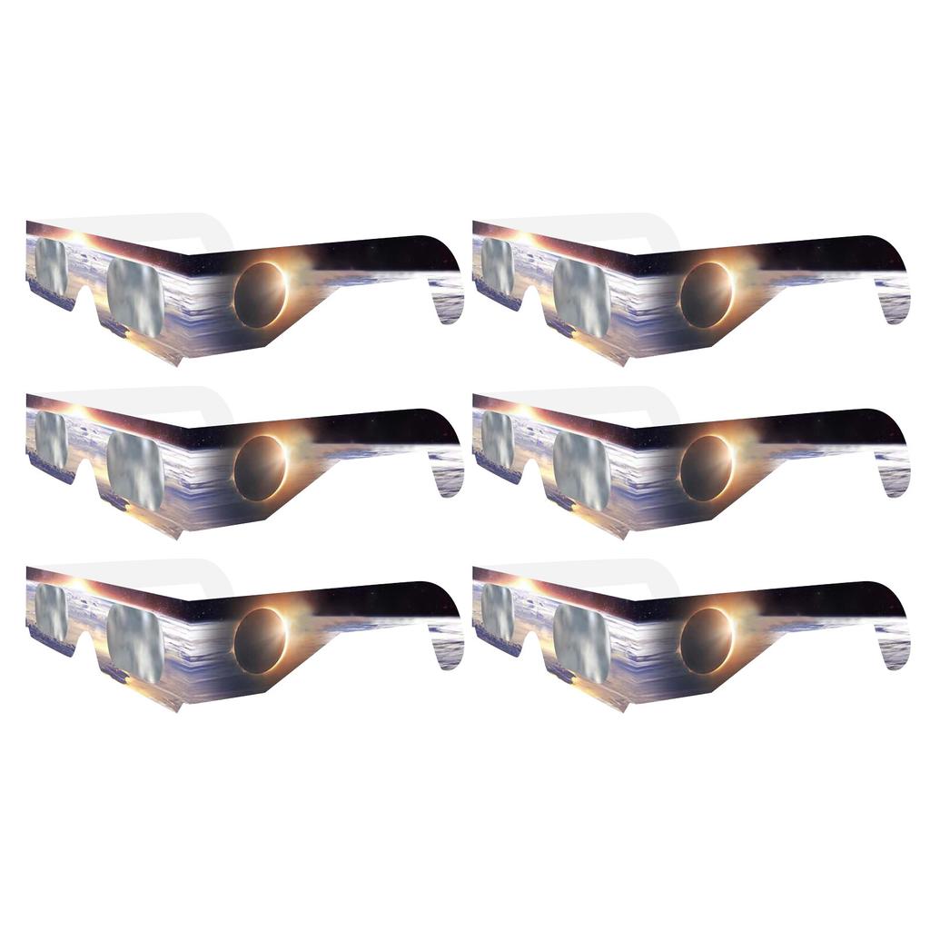 6PC Paper Solar Glasses Random Color Total Observation Solar Glasses 3D Outdoor -uv Viewing Glasses
