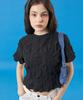 KOLEAT Summer Cooling Marmont Crop Plain Short Sleeve T-Shirt [Black]