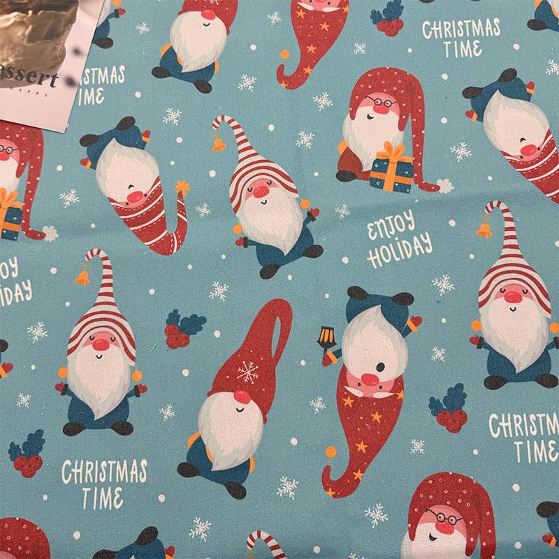 1m/2m/3m Encrypted Cotton and Linen Christmas Themed Fabric for Christmas Decoration Fabric Table Cloth Door Curtain DIY Fabric