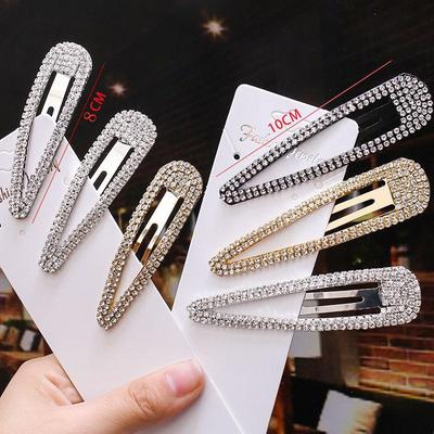 Korean Style Rhinestone Hair Clips & Hairpins: Versatile Alloy BB Clips for Bangs & Updos