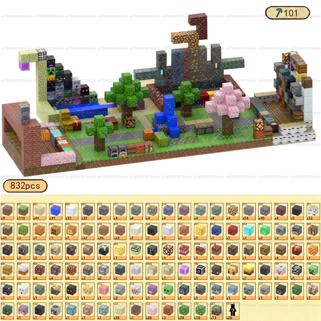 Magnetische Bausteine Mine World Magnetwürfel Wald Set für Junge Mädchen Kind Alter 3+ DIY Modell Kinder STEM Sensorisches Spielzeug Geschenk