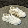 thick-soled little white shoes women's spring and summer new versatile casual board shoes shell head leather mesh flat-soled biscuit shoes