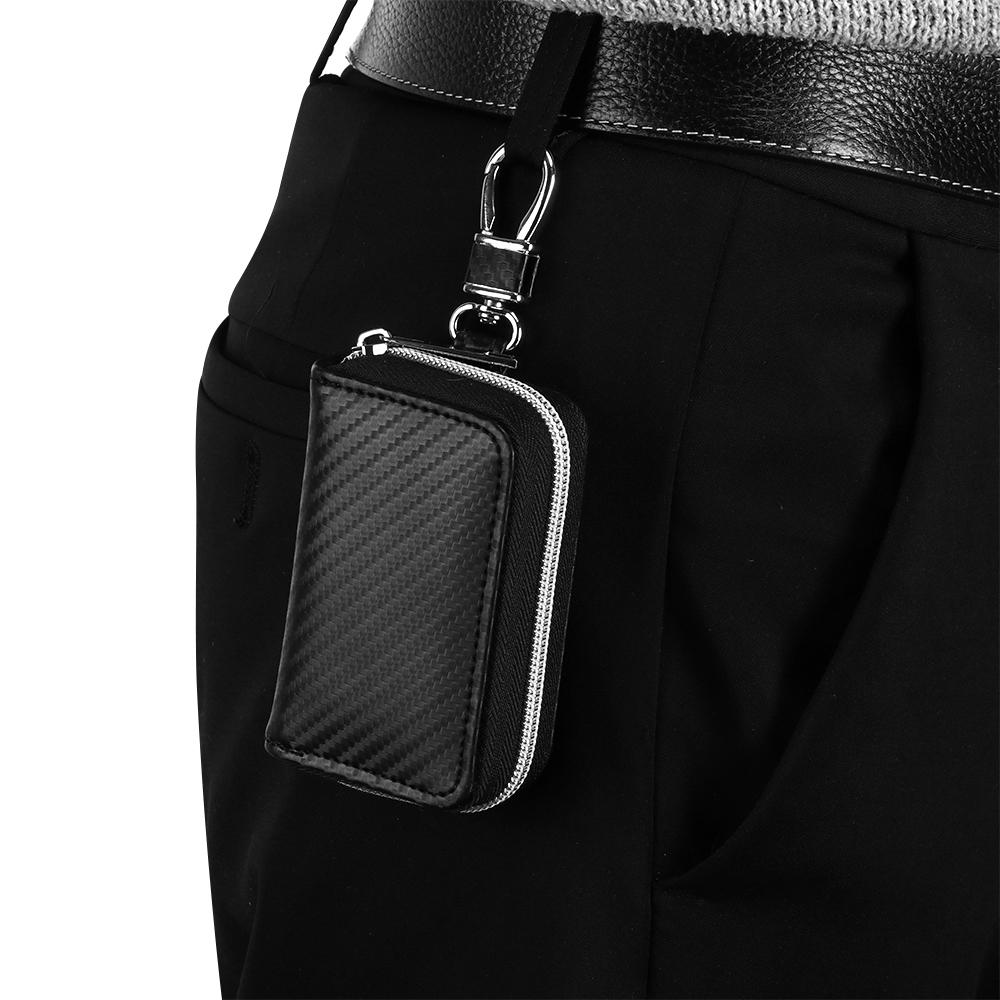 Safe PU Fob Pouch Signal Blocker Case Faraday Cage RFID Blocking Bag Car Key Signal Shielding
