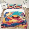 3pcs bedding set Flame Pokémon Includes 1 Comforter + 2 Pillowcases, Without Pillow Inserts, Soft Comfortable, Lightweight Breathable, Print