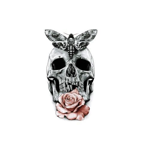 Ukiyo-E Painted Skull Prajna Tattoo Sticker Wake-Up Meaning Flower Arm Half Arm Water Transfer Waterproof Tattoo Sticker