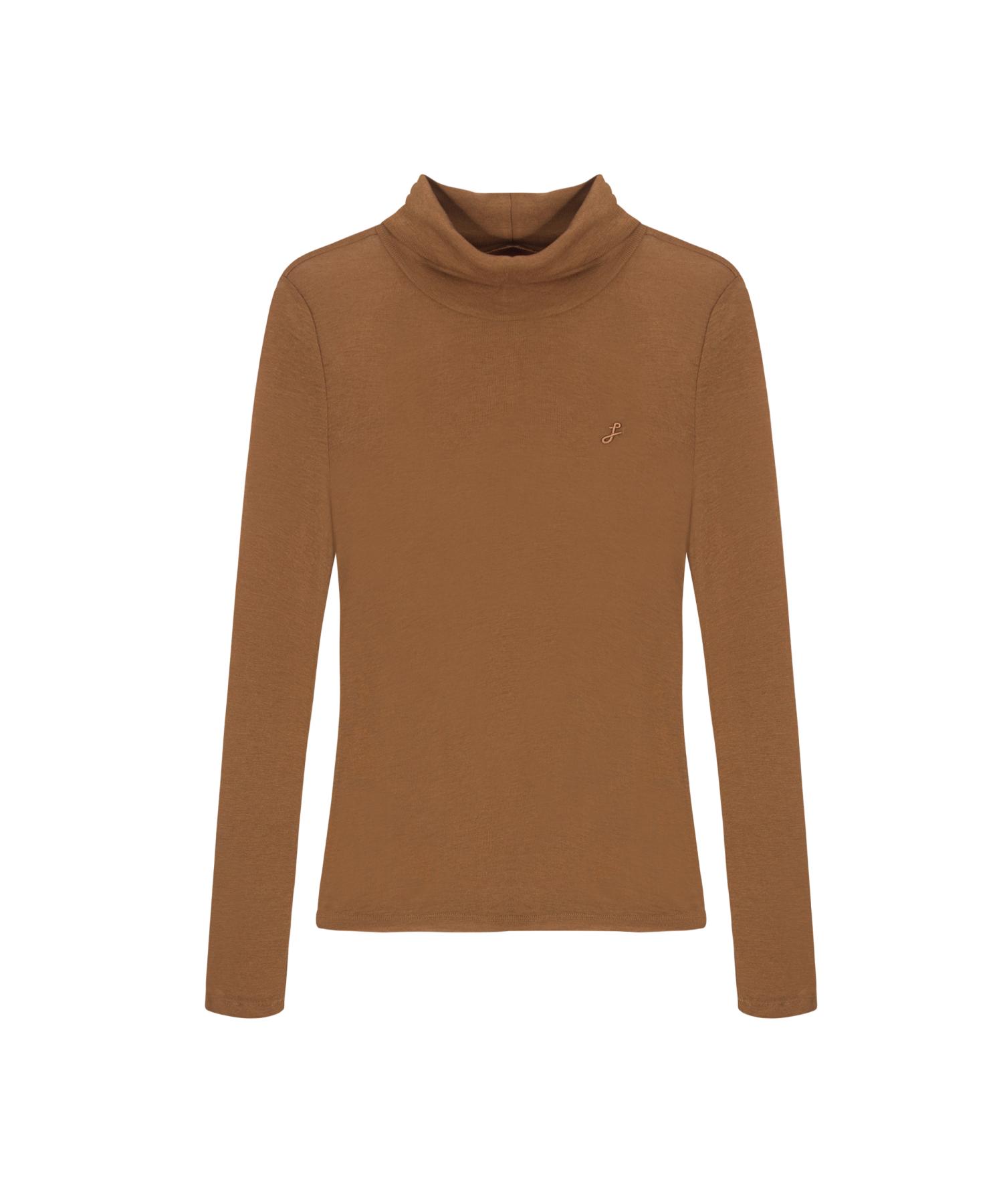 Ray Avery Wool Tencel Turtleneck T-Shirt (Camel) 55