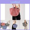 Vintage Stripe Artistic Tote Bag 2024 Stylish Minimalist Summer Essential In Blue Red Or Black