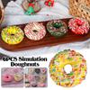 6 Pcs Artificial Cake Simulation Donuts Faux Doughnuts Realistic Dessert Candy  Decor Fake Food Model Cake Shop Photo Props
