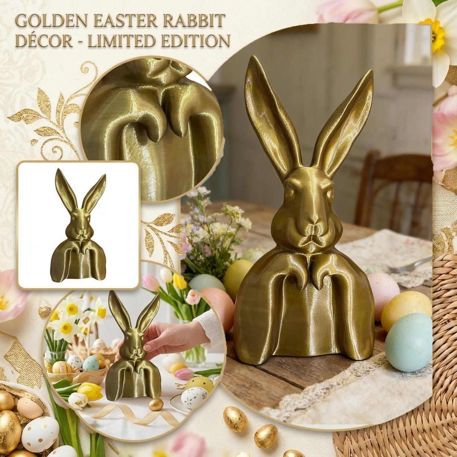 

3D Printed Easter Golden Bunny Ornament One Size