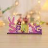 Colorful Easter Bunny & Eggs Wooden Desktop Ornament