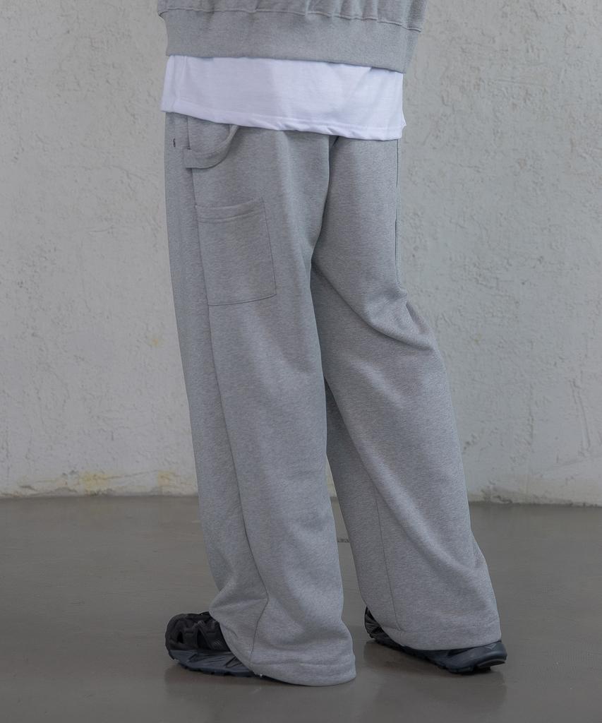 Iesn Pintuck Wide Carpenter Pants Gray