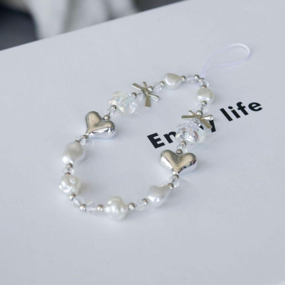 Resin Heart Mobile Phone Chain Anti-lost Y2K Mobile Phone Charms Bow Phone Case Pendant  DIY Decor