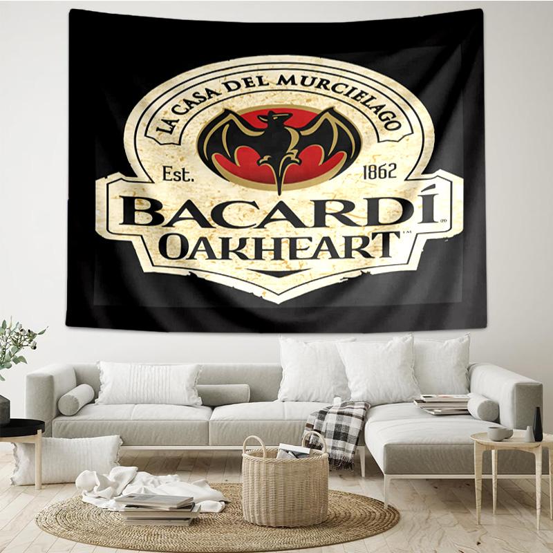 Bacardi Rum Bat Logo Tapestry Room Decoration Wall Hanging for Living Room Bedroom, dormitory, Birthday and Christmas gifts
