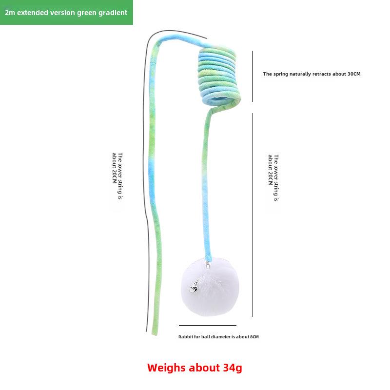 Katzenspielzeug mit Feder-Kaninchenhaarball, mit Saugnapf und einziehbarem Hänge-Teaser