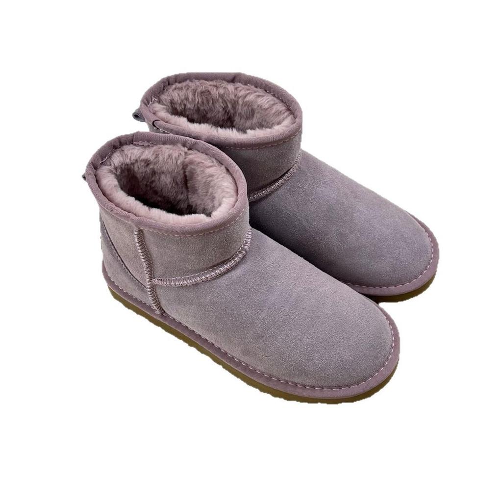 Damskie buty śniegowe wsuwane z prawdziwej skóry - Zimowa moda, Ciepłe i wszechstronne