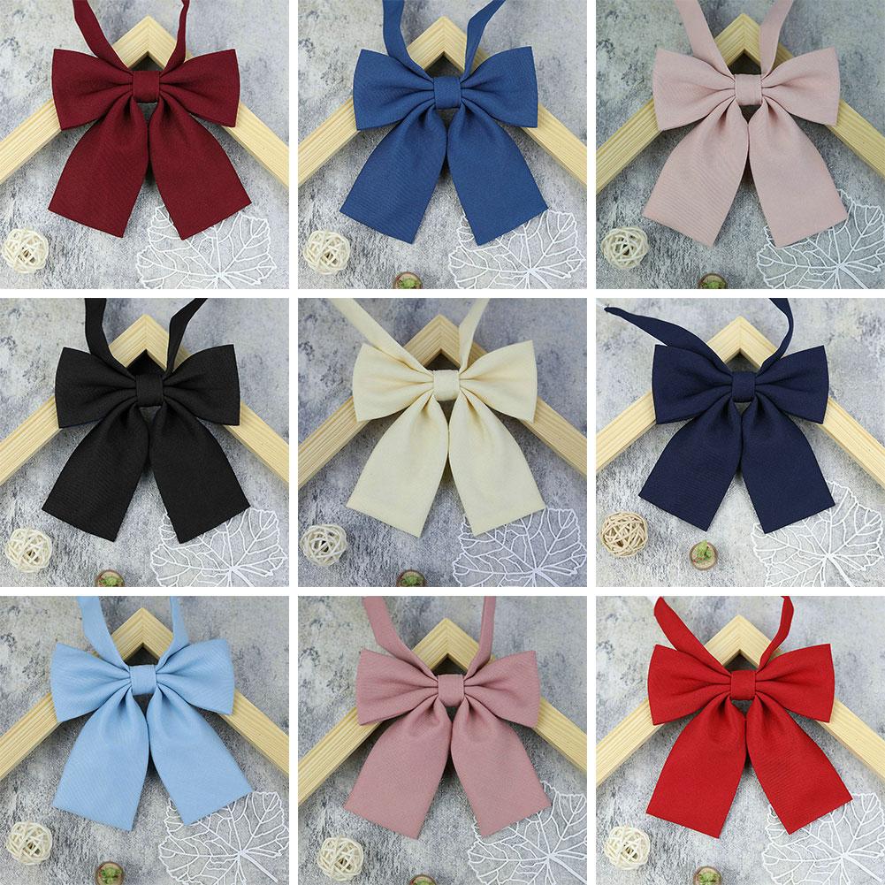 Solid Satin Square Corner Bow Tie Classic College Style Elegant Accessories For Girls Students Daily School JK Uniform Wear