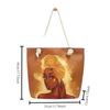 1pcs Stylish Multifunctional Tote Bag Large Capacity Beach Shopping Bag with Creative Print & Rope Durable