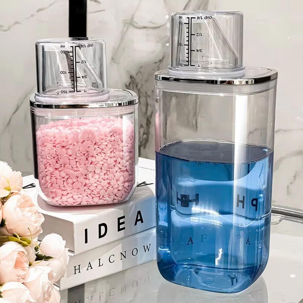 Sealed Laundry Detergent Dispenser Transparent Airtight Cereals Jar with Lid  Nuts