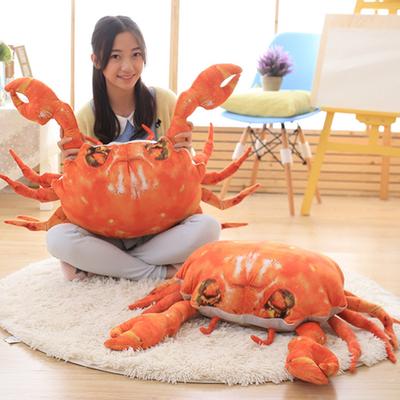 Simulated Large Crab Throw Pillow Plush Toy Doll Hairy Crab Doll Children'S Soothing Rag Doll Activity Gift