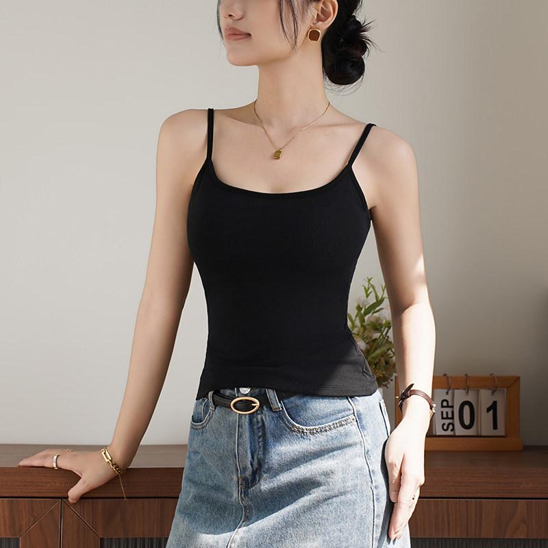 Manga Beautiful Backless Camisole with Chest Pads for a Fuller Look – Women s Integrated Bra Top Small чёрный