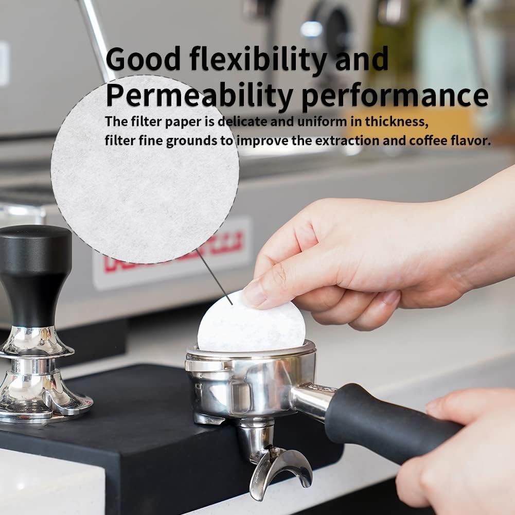 Watchget kaffepapirfilter rund espressopakke skjermerstatningspapir 53 mm engangs kaffe-espressomaskin kompatibel med Moka Pot 100 ark