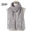 Silver Snowflake Pattern Wrap Glitter Sparkly Foil Print Scarf for Women, Christmas Winter Holiday Theme Shawl Wrap, Fall Lightweight Soft Warm