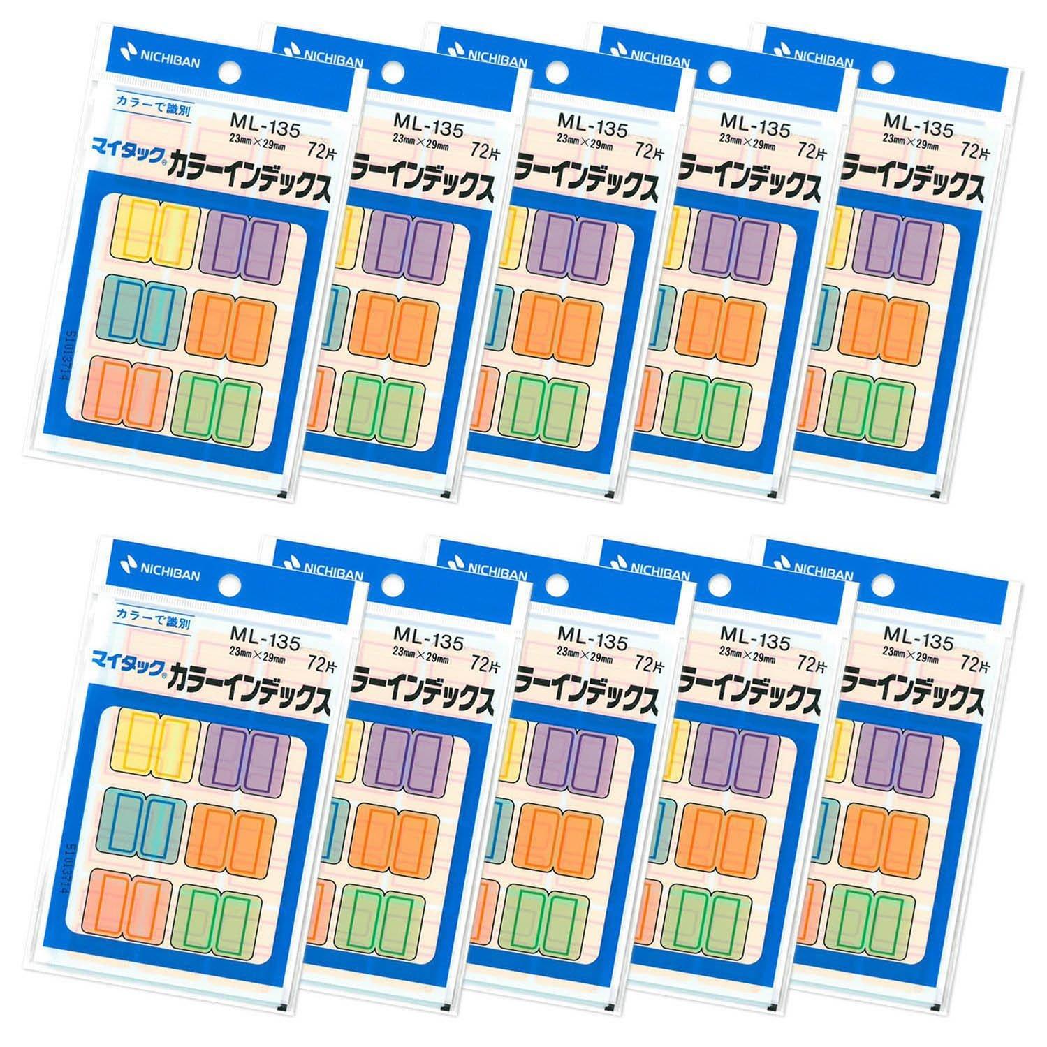 

Nichiban MyTac Index 10 Assorted Colors Labels, Medium, ML135-10P, pieces,