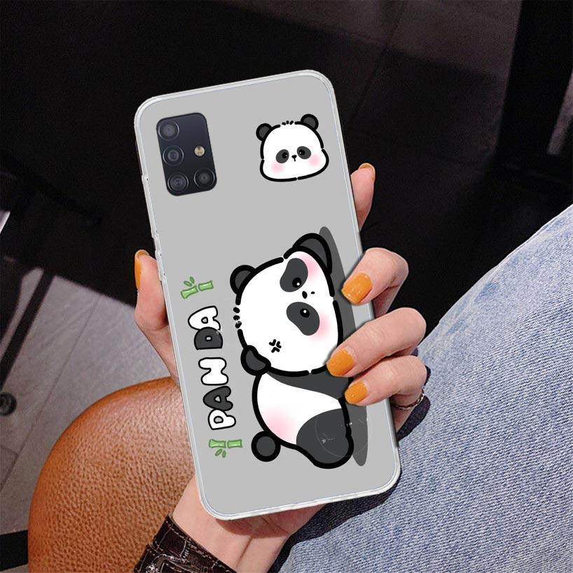 Cartoon Cute Panda Bear Phone Case For Samsung Galaxy A52 A32 A22 A12 A51 A31 A50S A30S A20S A10S Note 20 Ultra 10 Plus S10 A72