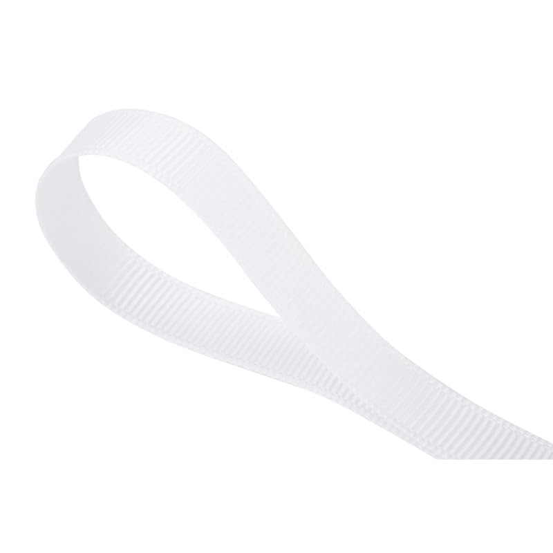 [Tekdeere]Width 9mm Solid White Grosgrain Ribbon, Perfect for Gift Wrapping, Sewing, Hair Accessories, Wedding Decorations - 91m/roll