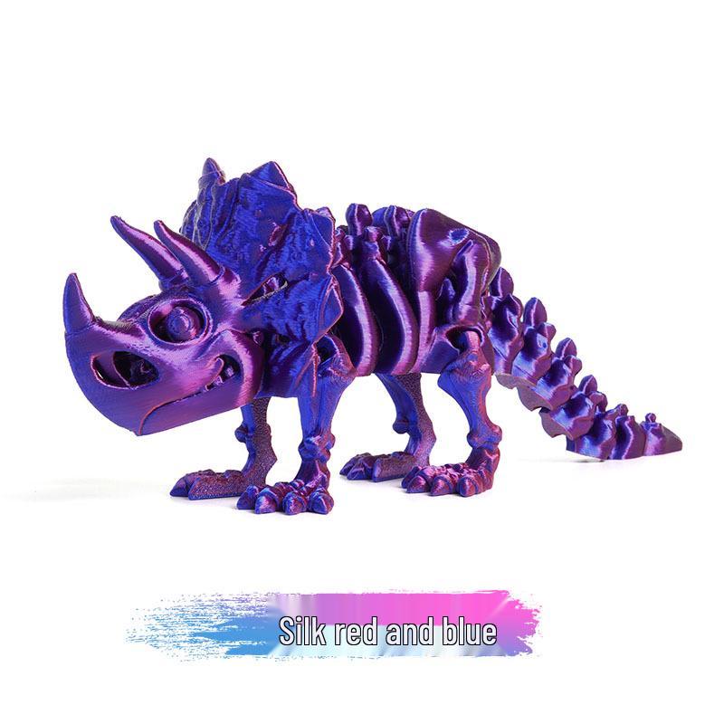 Eco-Friendly 3D Printed Dragon and Triceratops Dinosaur Skeleton Ornament Toy Figurine