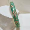 Extra Width Enamel Bangle 1cm Colorful Enamel Bangle Five Leaves Enamel Bracelet  Souvenir Gift