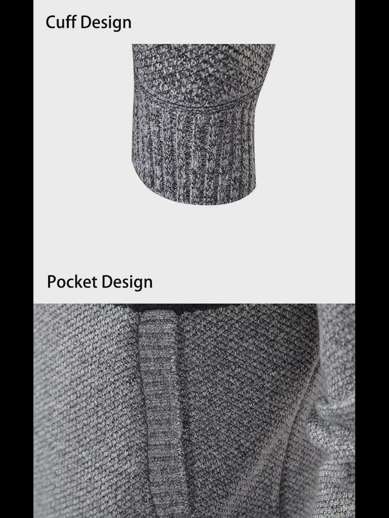 Cárdigan con capucha estilo coreano 2023 para hombre: manga larga, grueso, tendencia otoño/invierno.