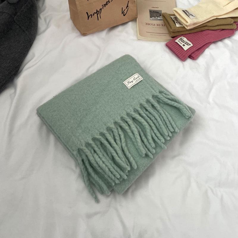 Women's Thickened Scarf: Soft Merino Wool Blend, Minimal Shedding, High Quality Winter Cold Protection