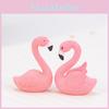 Ornement Décoratif Flamant Rose en PVC Porte-Clés Décoration de Gâteau Petite Figurine de Paysage