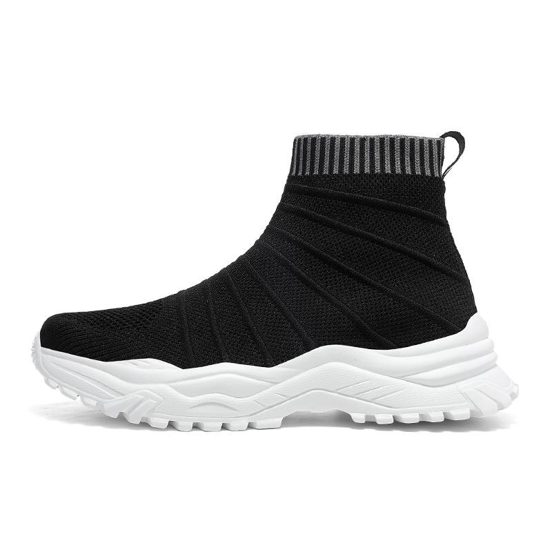 2024 Black Socks Sneakers Men Slip On High Sports Shoes Women Large Size 46 Fashion Unisex Breathable Brand Casual Sneakers Men