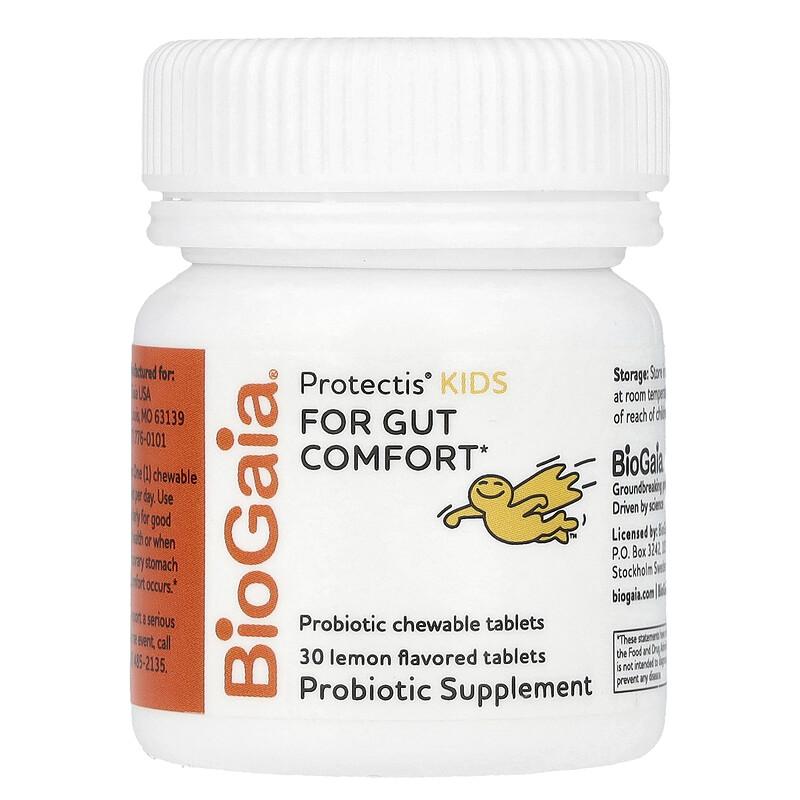 Protectis Kids, For Gut Comfort, Lemon, 100 Million CFU , 30 Probiotic Chewable Tablets