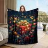 Christmas Gift Box Digitalprinted Polyester Bedroom Velvet Flannel Soft Sofa Cover Blanket Fleece Soft Sofa Cover Blankets