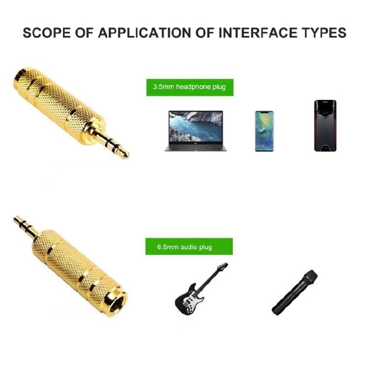 Gold Plate 6.5mm To 3.5mm Mono Adapter Seamlessly Instrument Connectivities High Fidelitys Signal Transfer Durability Build