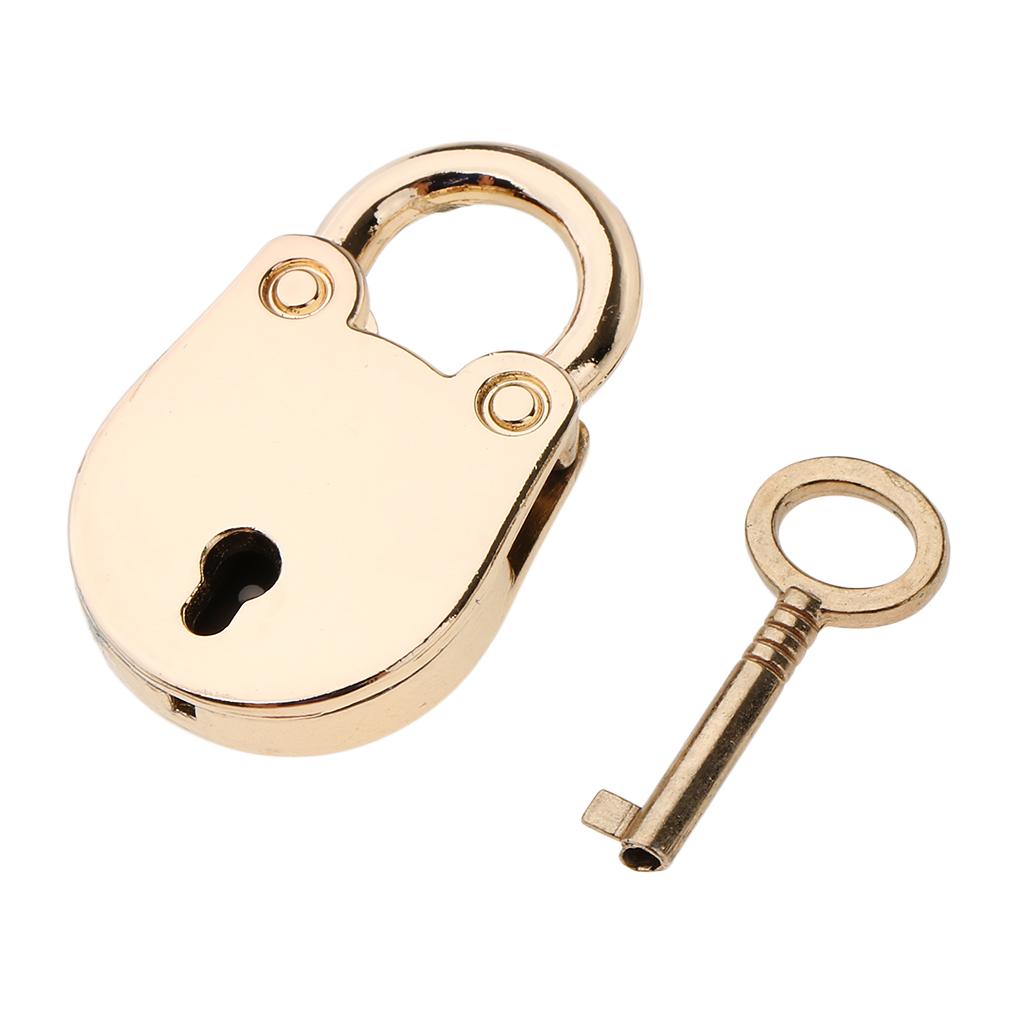 

Vintage Metal Mini Cartoon Padlock Security Lock with Key for Suitcase Handbag Jewelry Box