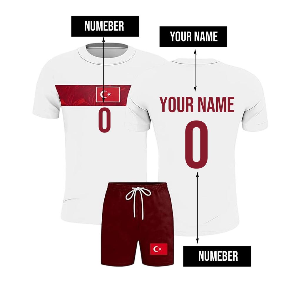 Men's Two Piece Soccer Jersey Set Short Sleeve Shirt and Shorts Lightweight Breathable Athletic Sportswear for Training and Competition