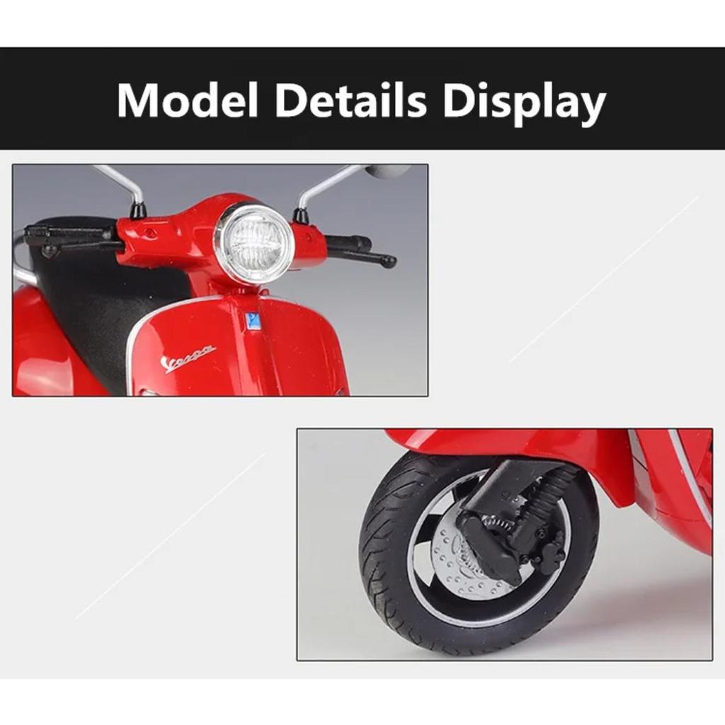 Welly 1/12 2020 Vespa GTS Super Alloy Volnočasový Motocykl Model Kovový Street Road Motocykly Model Simulace Dětská Hračka Dárek