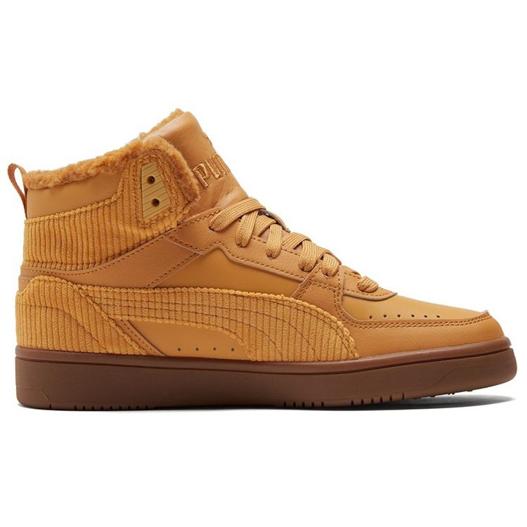 Puma Baskets Décontractées Mi-Haut Unisexe Rebound Joy Cordon en Fourrure Velours Côtelé Taffy Gum 385254-02