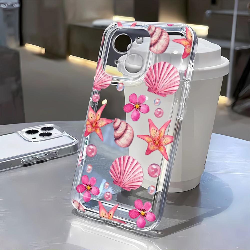

Flower of Pearls Phone Case For iPhone 17 16 16e 15 14 13 12 11 Mini Pro Max X XR XSMax 7 8 Air Plus Transparent Back Cover iPhone 11